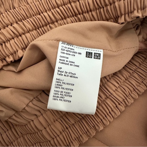 [WOMEN] UNIQLO Midi Skirt S Light Caramel Brown | Flowy Neutral Polyester - Picture 4 of 5